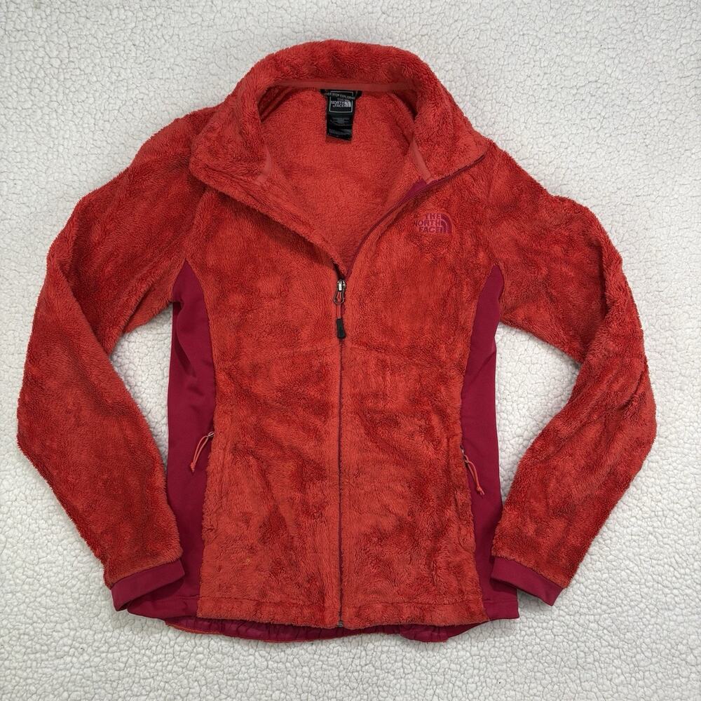 The North Face Osito Tech Jacket Womens S Soft Fleece Full Zip Pockets Red Pink